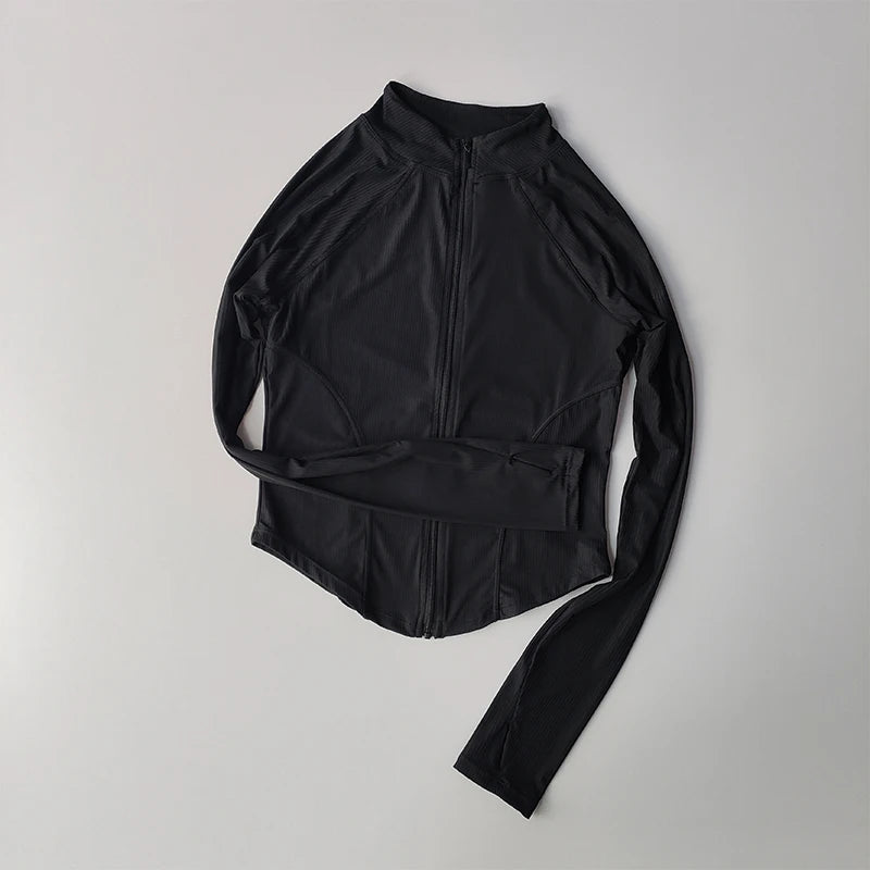 Women's Quick-Dry, Stretchy Zip-Up Fitness & Yoga Top for Running & Outdoor Wear