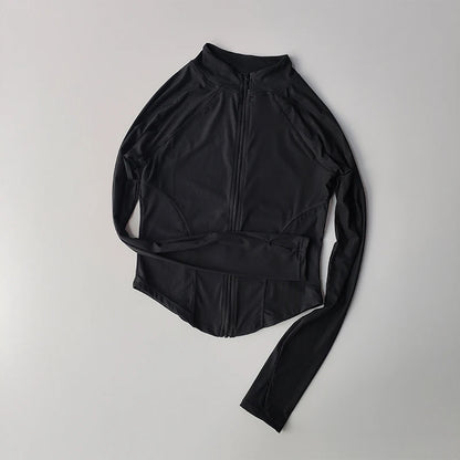 Women's Quick-Dry, Stretchy Zip-Up Fitness & Yoga Top for Running & Outdoor Wear