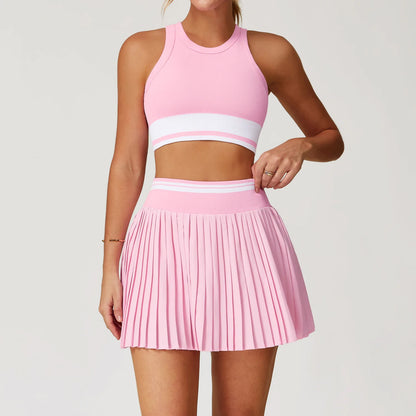 Sports Bra & Skirt Fitness Tracksuit - 1 Set