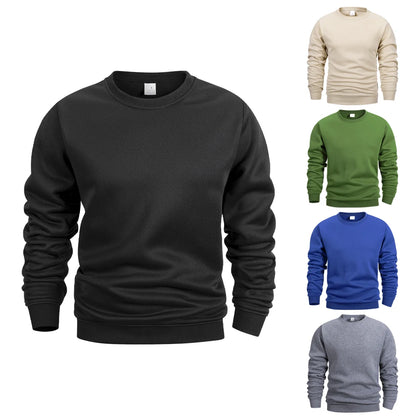 Men’s Long Sleeve Pullover – Crew Neck Solid Sweatshirt