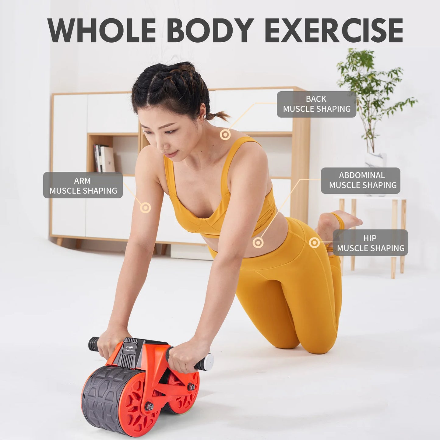 Ab Wheel Roller with Automatic Rebound & Display