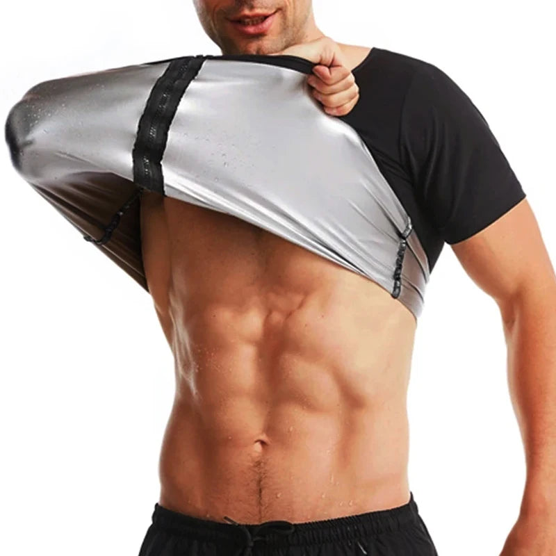 Men Sweat Sauna T-shirt Heat Trapping Compres