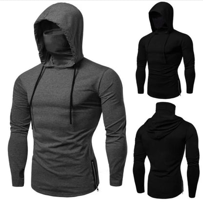 Gym Thin Short Sleeve Hoodie with Mask