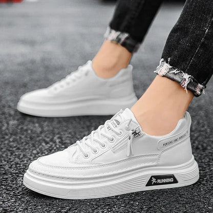 White Sneakers Summer Lace Up - Thick Bottom & Casual Flats