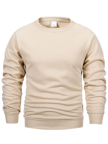 Men’s Long Sleeve Pullover – Crew Neck Solid Sweatshirt