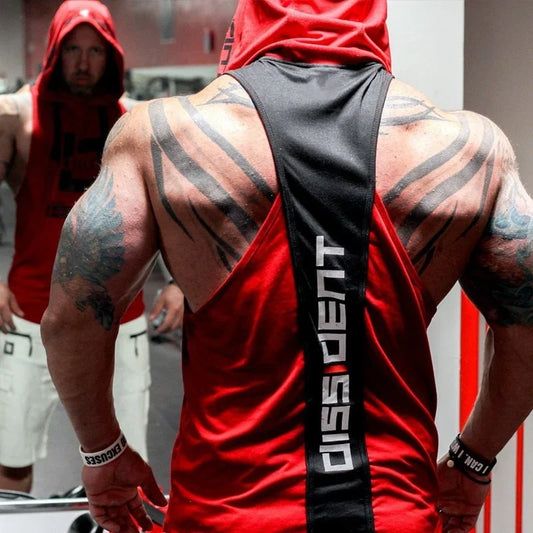 Men’s Sleeveless Fitness Hoodie – Muscle Gym Tank Top