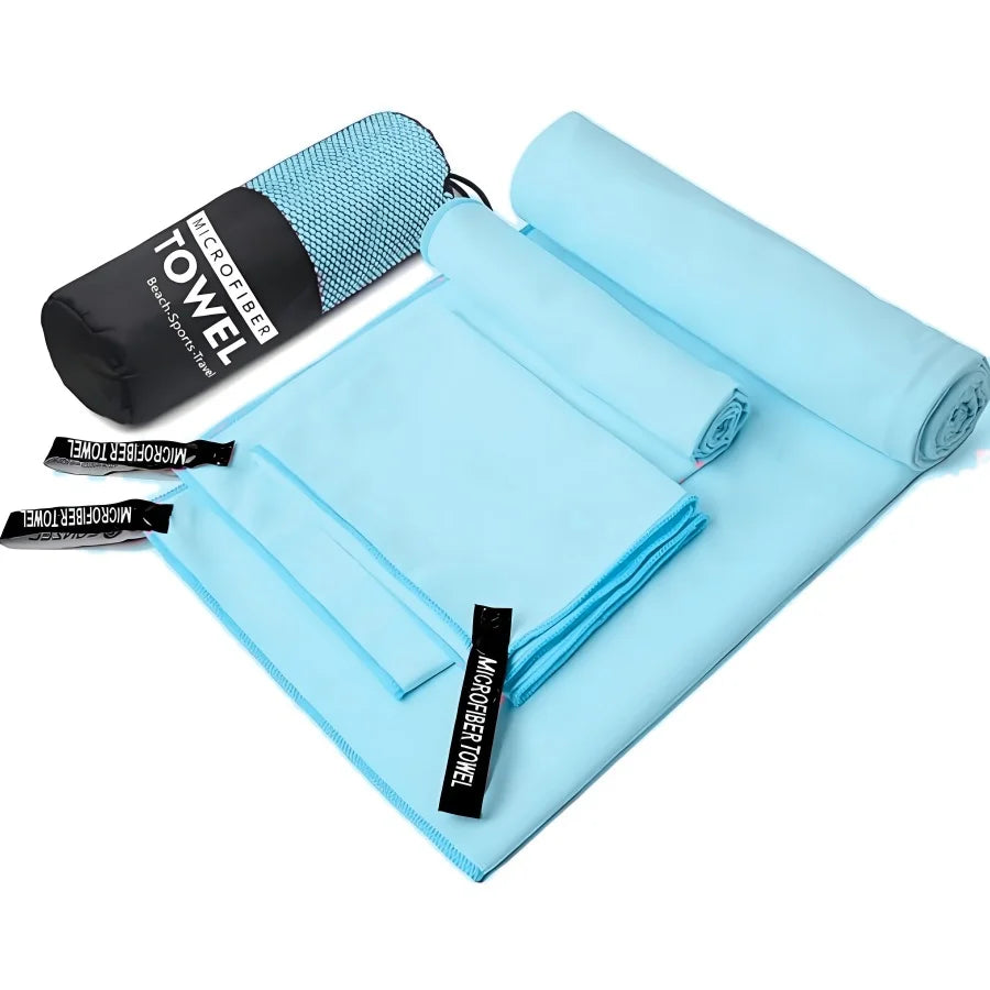 Microfiber Travel Towel Set – 3-in-1 Quick Dry Gym-Towels