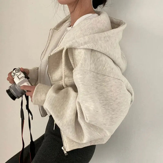 Solid Long Sleeve Loose Jacket Coat