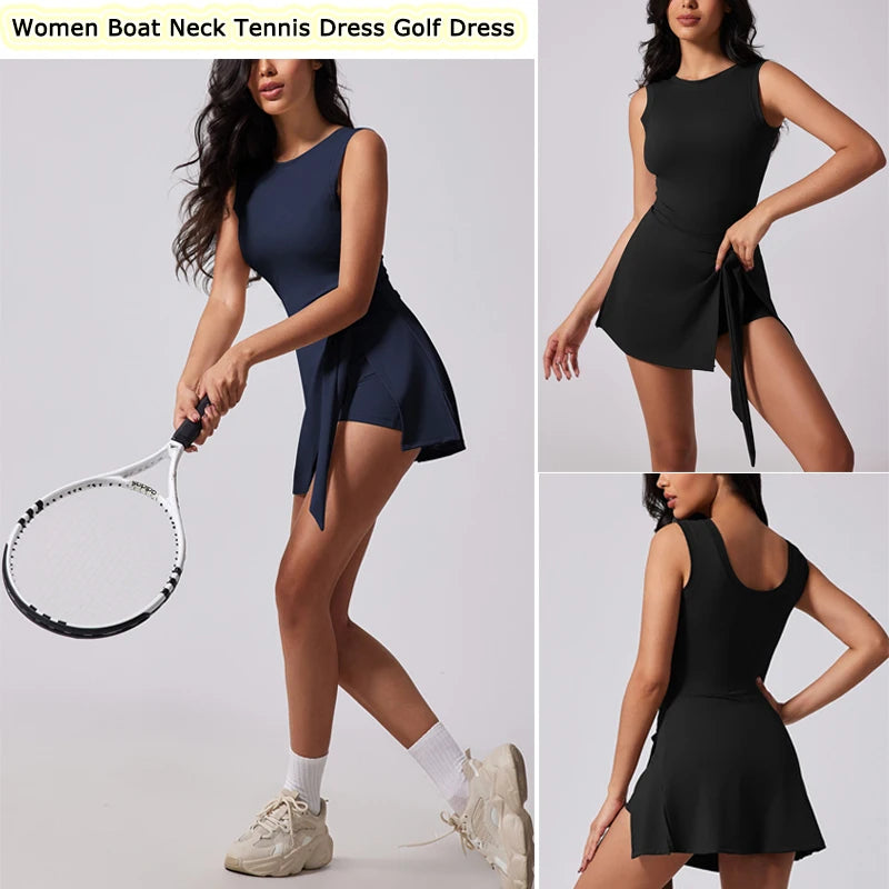 Sleeveless Athletic Skort Dress for Workout