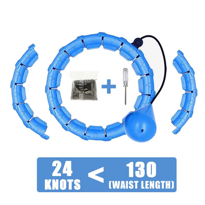 2-in-1 Adjustable Fitness Hoop with Detachable Knots for Plus Size Weight Loss