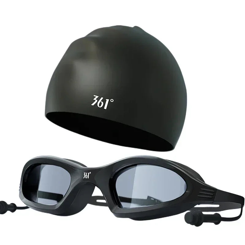 Professional Swimming Goggles & Silicone Cap