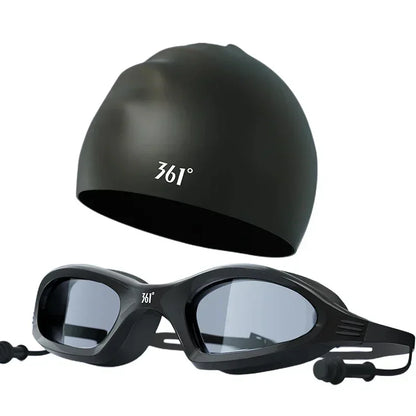 Professional Swimming Goggles & Silicone Cap