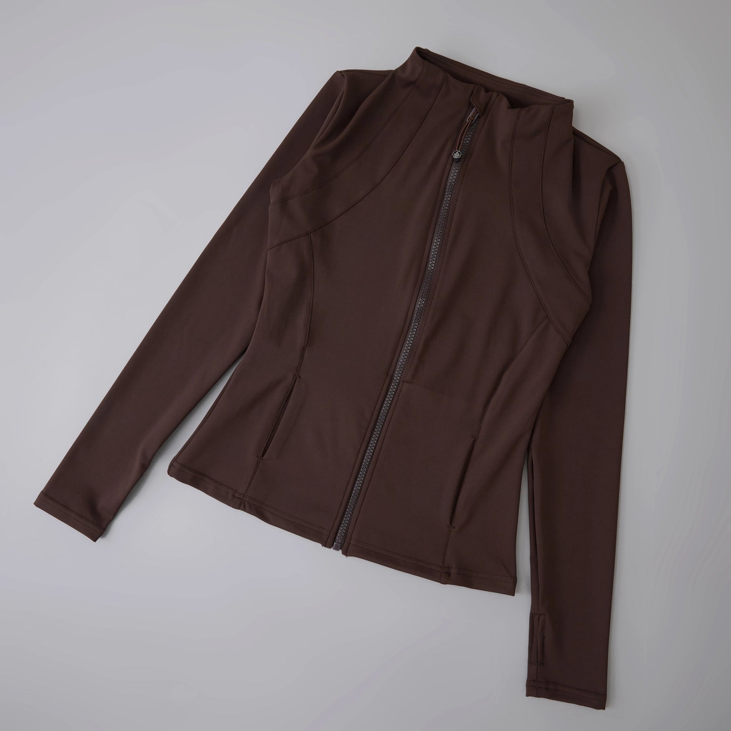 Ladies High Elastic Long Sleeve Stand-Up Collar Exercise Jacket