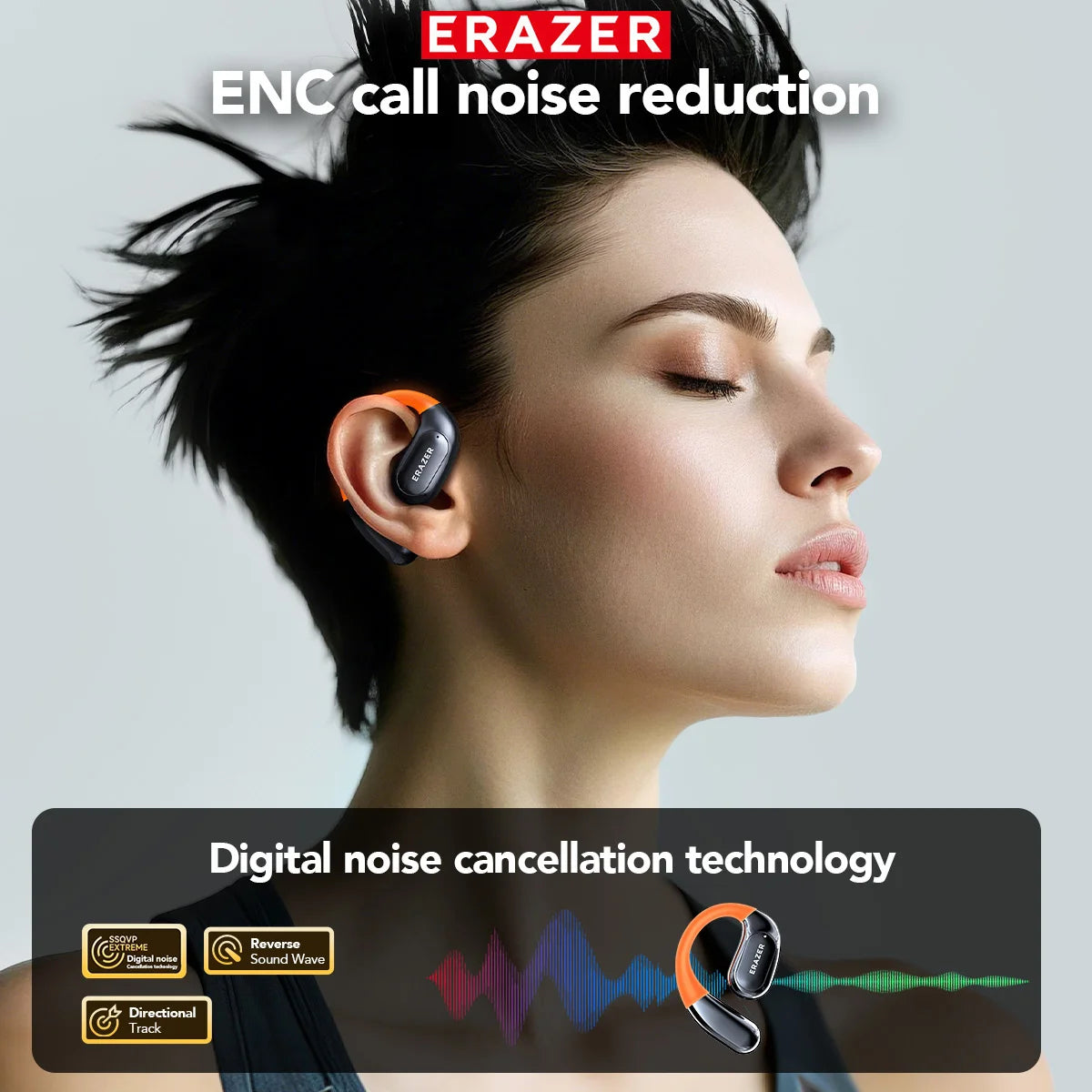 Sports Bluetooth V5.4 Wireless Earphones – Open-Ear AI Translation