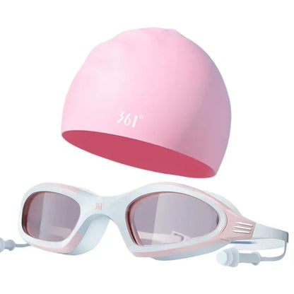 Professional Swimming Goggles & Silicone Cap