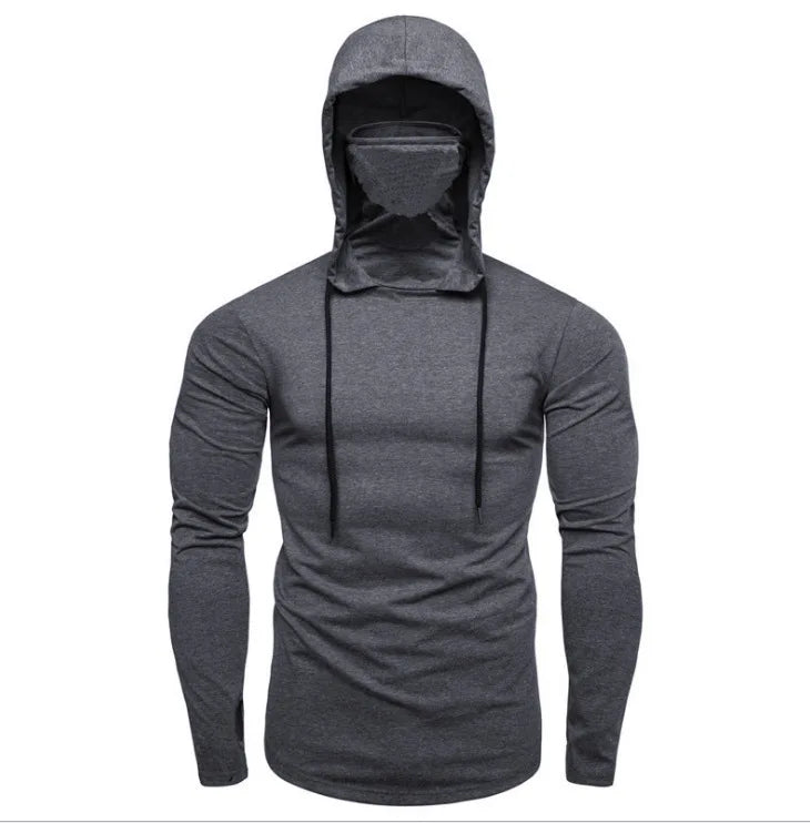 Gym Thin Short Sleeve Hoodie with Mask