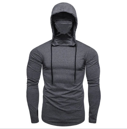 Gym Thin Short Sleeve Hoodie with Mask