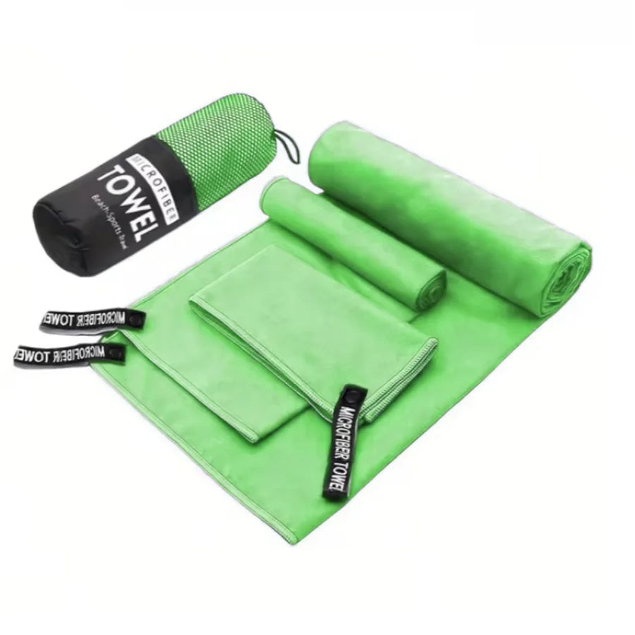 Microfiber Travel Towel Set – 3-in-1 Quick Dry Gym-Towels
