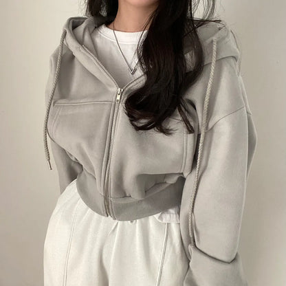 Solid Long Sleeve Loose Jacket Coat