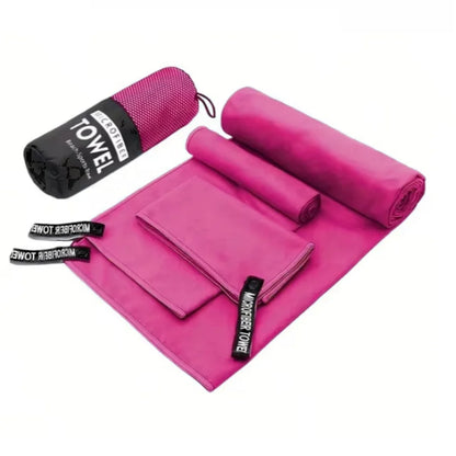 Microfiber Travel Towel Set – 3-in-1 Quick Dry Gym-Towels