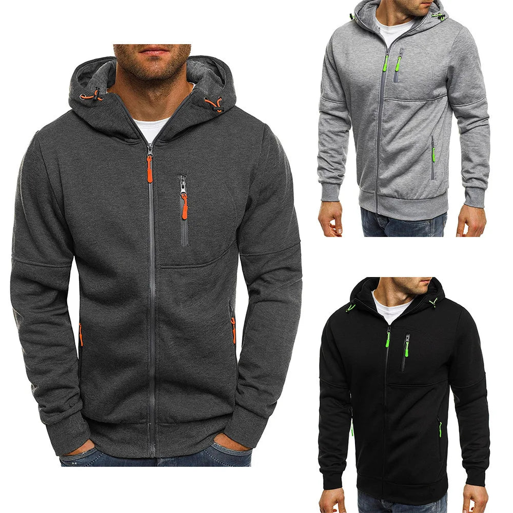 Long Sleeve Zipper Hooded Sweatshirt