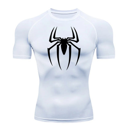 Short Sleeve - Spider Print Compression Shirt