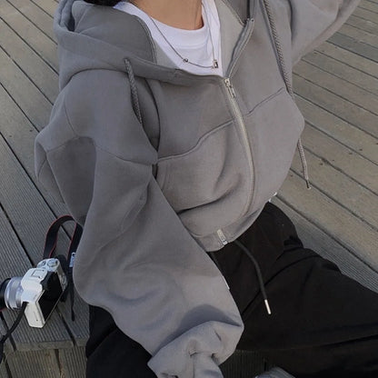 Solid Long Sleeve Loose Jacket Coat