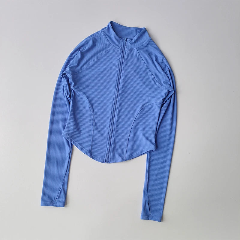 Women's Quick-Dry, Stretchy Zip-Up Fitness & Yoga Top for Running & Outdoor Wear