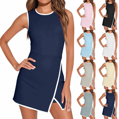 Sleeveless Summer Workout Dress with Built-In Shorts