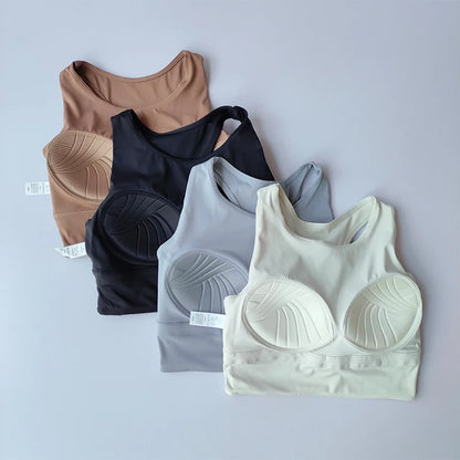 Women's Breathable Full-Cup Yoga & Running Vest for Summer Fitness