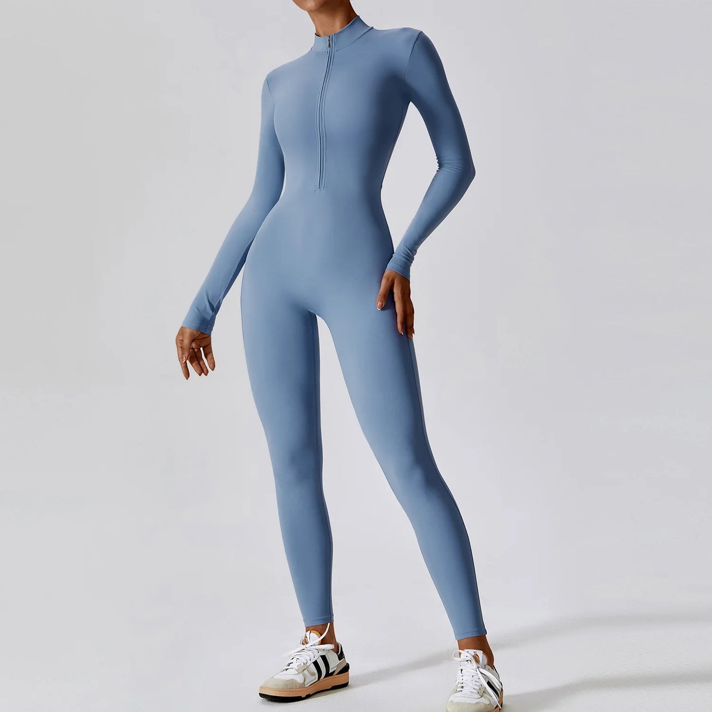Yoga Boilersuit Long Sleeved Women's Sportswear - Gym Zipper Jumpsuits