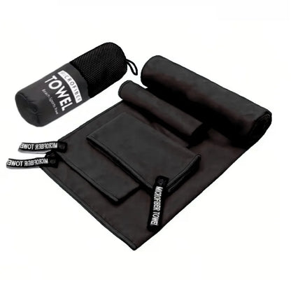 Microfiber Travel Towel Set – 3-in-1 Quick Dry Gym-Towels