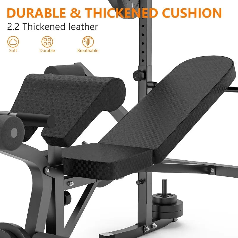 600lbs Heavy Duty Adjustable Bench Press Set