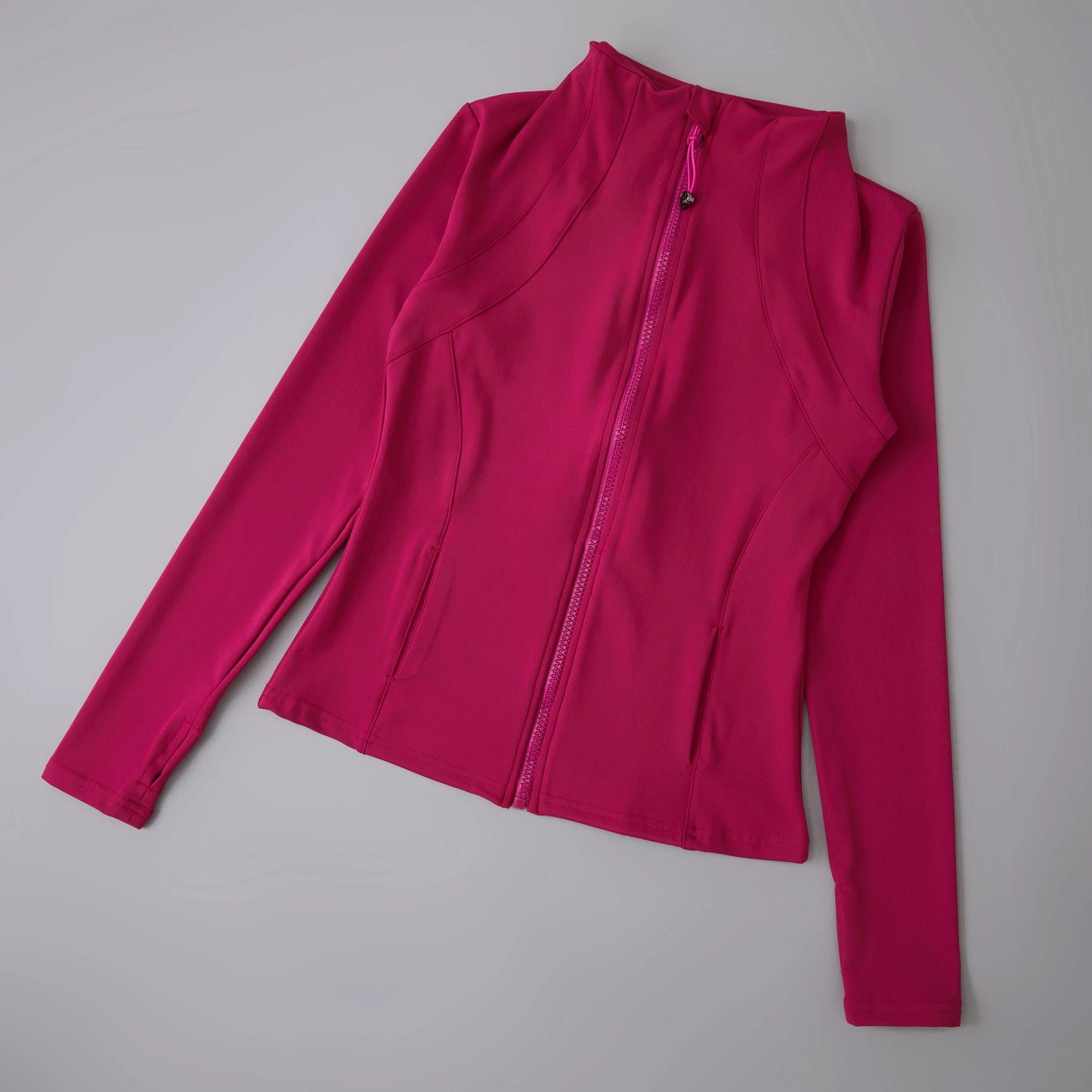 Ladies High Elastic Long Sleeve Stand-Up Collar Exercise Jacket