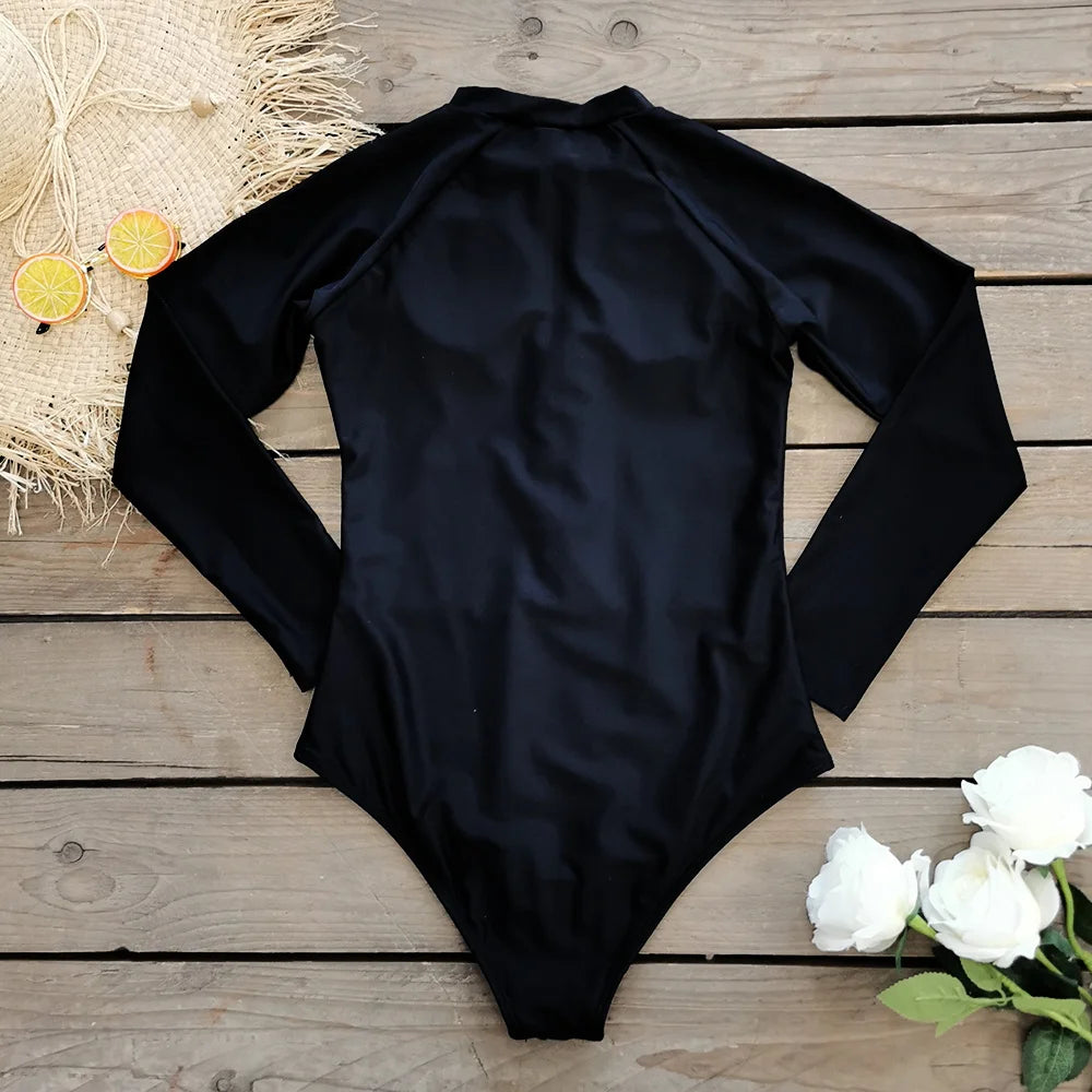 Women's Long Sleeve One-Piece Surf Swimsuit
