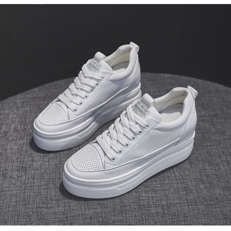 White Platform Sneakers for Women | Casual Autumn Fashion