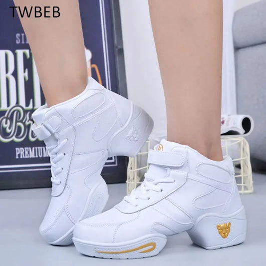 Modern Soft Women’s Jazz Dance Outsole Leather Sneakers