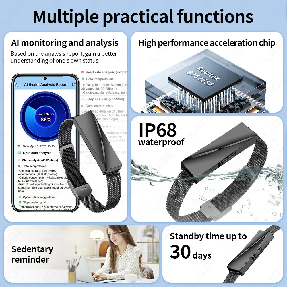Couple’s Smart Gym Bracelet – Fitness & Health Tracker