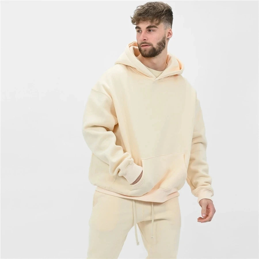 Cotton Hoodie & Pants Set – Fitness Bodybuilding Sweatshirt