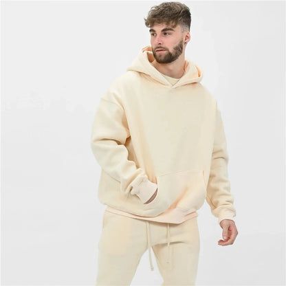 Cotton Hoodie & Pants Set – Fitness Bodybuilding Sweatshirt