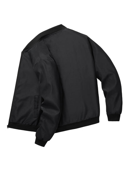 Spring/Autumn Men’s Solid Color Baseball Collar Jacket