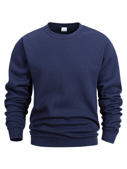 Men’s Long Sleeve Pullover – Crew Neck Solid Sweatshirt