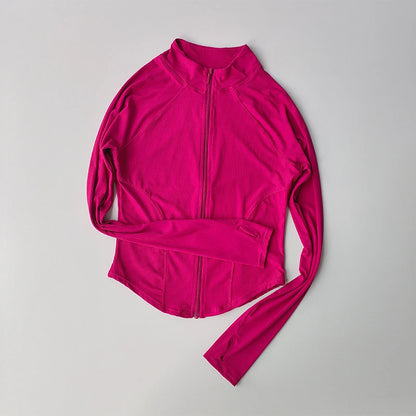 Women's Quick-Dry, Stretchy Zip-Up Fitness & Yoga Top for Running & Outdoor Wear