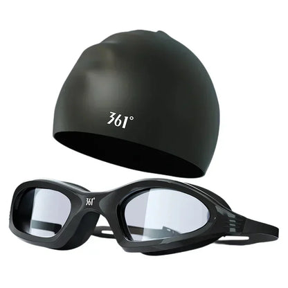 Professional Swimming Goggles & Silicone Cap