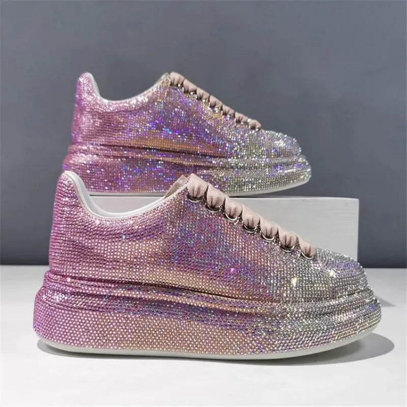 Luxury Rhinestone Crystal Platform Sneakers