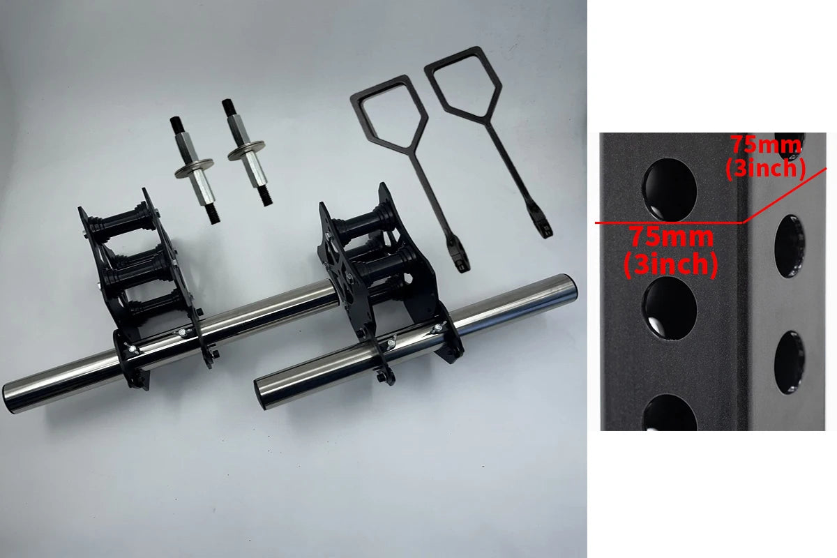 Power Rack Pulley System for Cable Crossover, Squat & Bench Press (Fits 1"/2" Barbells)