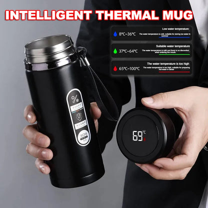 500ml-1 Liter Stainless Steel Thermos Bottle with LED Temperature Display