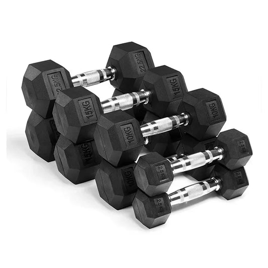 Cast Iron Hex Dumbbell Set
