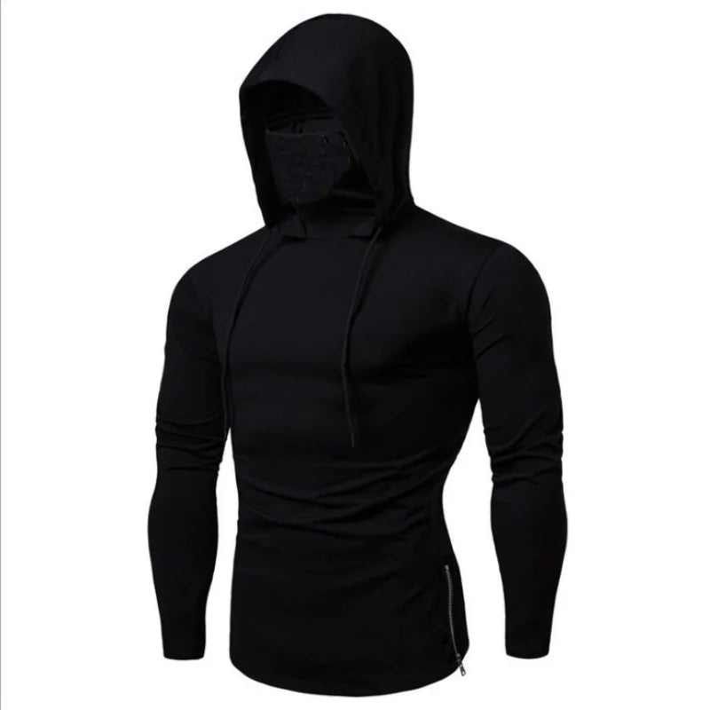 Gym Thin Short Sleeve Hoodie with Mask