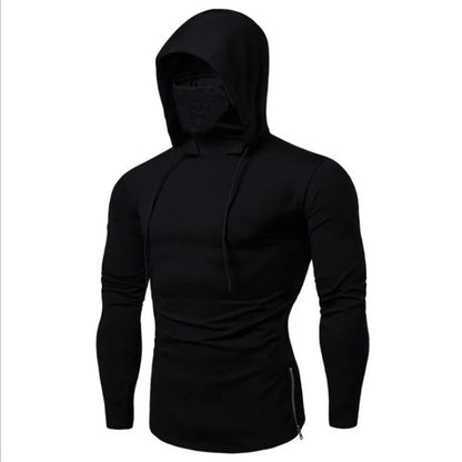 Gym Thin Short Sleeve Hoodie with Mask